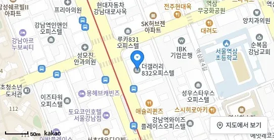 [위치 지도] 역삼동 오피스텔 갤러리832 위치 및 주변 환경 (자료: 위치정보 지도)