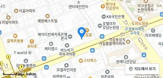 [위치 지도] 서울특별시 강남구 논현동 236-8 폴스타인논현 제101호 ~102호 ,제201호 ~제205호 7개호 근린생활시설 위치 및 주변 환경 (자료: 위치정보 지도)