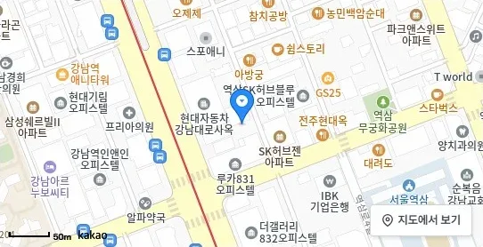 [위치 지도] 역삼동 오피스텔 루카83 위치 및 주변 환경 (자료: 위치정보 지도)